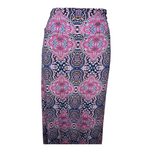Cynthia Rowley Women’s Long Paisley Maxi Skirt Size Medium Pink/Blue Patterned - Picture 4 of 8